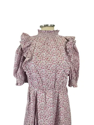 NEW HYACINTH HOUSE Purple Floral Periwinkle Mini Dress Size Medium thumbnail 6