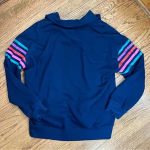 Land’s End Serious Sweats Striped Long Sleeve Collared Pullover Sweatshirt thumbnail 7