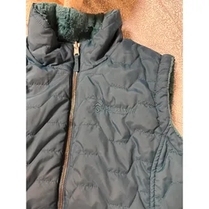 FREE COUNTRY Reversible Vest Teal Green‎ Size Large Full Zip Fur Water Resistant thumbnail 3