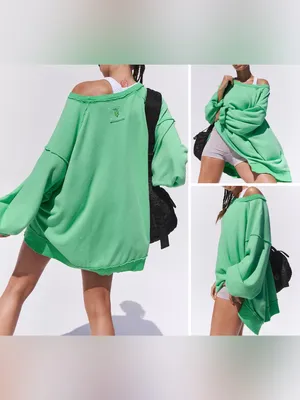 NWOT Free People FP Movement One To Beat Pullover - Voltage Green - Small thumbnail 2