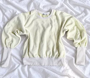Zara Cream Puff Sleeve Sweatshirt – Size XL thumbnail 1