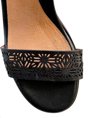 EUC BRIOSO Leather Paloma Slingback Heeled Sandals Black Size 7.5 thumbnail 4