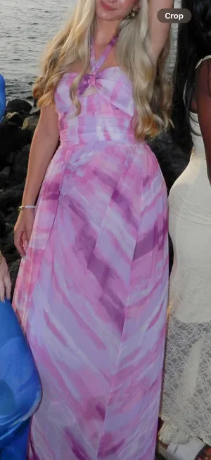 AQUA Halter Dress Maxi Chiffon thumbnail 1