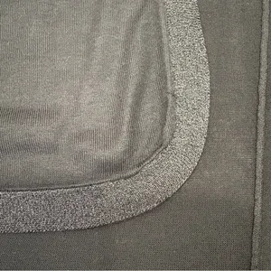 🌟Lauren Ralph Lauren🌟 Sweater Knit Ruana Wrap W. Lurex Trim Black One Size thumbnail 4