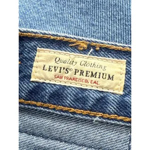 Levi's Light Blue High Rise Side Slit Classic Midi Flare A-Line Denim Skirt 27 thumbnail 5