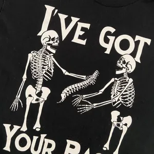 Funny Spooky ‘I've Got Your Back’ Halloween Skeleton Skull Graphic T-Shirt 🔥 thumbnail 2