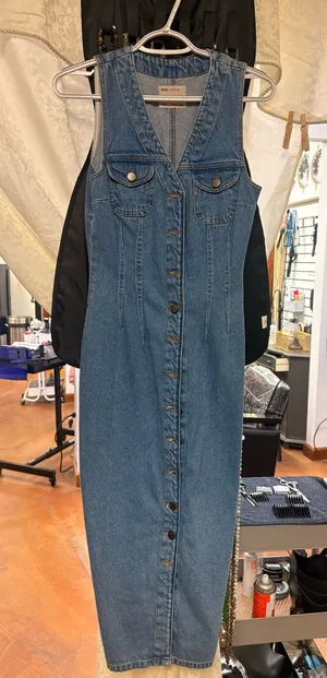 ASOS Sleeveless Denim Maxi Dress - Blue thumbnail 1
