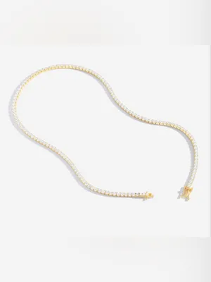 Mint Lilly 3mm Tennis Necklace 18k Gold Plated / 18" NWT thumbnail 2