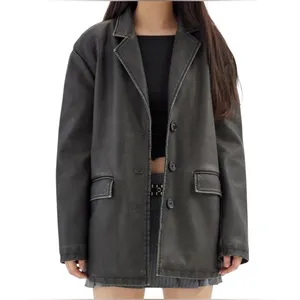 Urban Outfitters Oversized Faux Leather Blazer Jacket Size L Dad Grunge Punk thumbnail 3