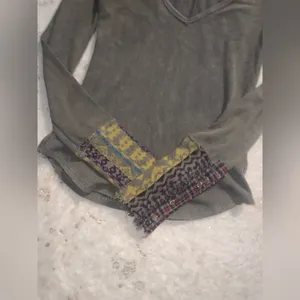 Free people we the free art school cuff olive green thermal boho fall M casual thumbnail 3