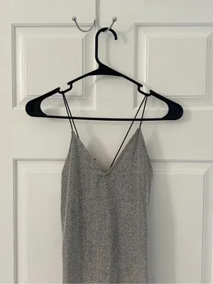 H&M Silver Sparkle Midi Slip Dress thumbnail 2