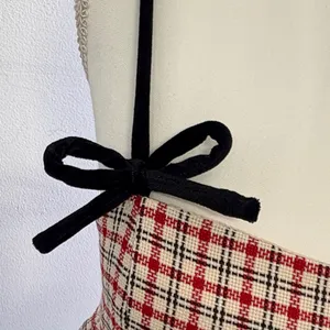 Chic Plaid Spaghetti Strap Top Red thumbnail 2