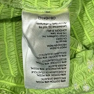 Free People‎ Marigold Smocked Lime 3/4 Sleeve Top Small thumbnail 7