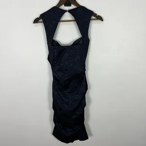Vtg Y2K Nicole Miller Collection Floral Ruched Mini Dress Dark Feminine Showgirl thumbnail 3