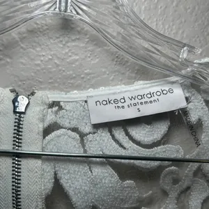 Naked Wardrobe The Statement White Lace Sequin Crop Top Bustier women's S bridal thumbnail 4