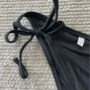 Aerie Black Tie Side Cheekiest Fit V Cut High Leg Bikini Bottom Size Medium thumbnail 4