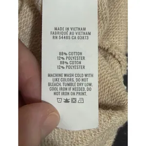 Aerie Women XS Tan Beige Straight Leg Raw Hem French Terry Sweatpants Pockets thumbnail 4