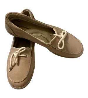 Grasshoppers Womens Canvas Boat Shoes Slip On Loafers Beige Tan Comfort Size 8M thumbnail 1