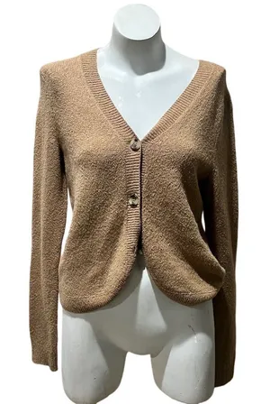 Madewell Women's Brown V-Neck Cardigan Sweater Size S Long Sleeve thumbnail 1