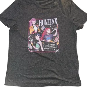 SHEIN Women's Grey and Black‎ T-shirt thumbnail 1