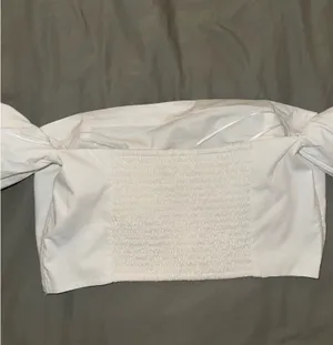 Abercrombie & Fitch Crop White Smocked Top thumbnail 4