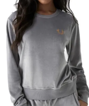 True Religion Glitter Velour Pullover Sweatshirt thumbnail 1