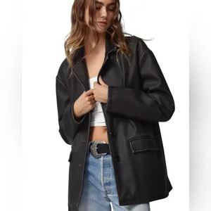 Urban Outfitters Oversized Faux Leather Blazer Jacket Size L Dad Grunge Punk thumbnail 2