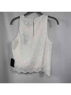 Lulus Pleasant Personality Floral Tank Top White NWT XS thumbnail 9