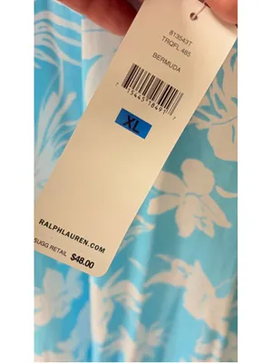 LAUREN Ralph Lauren Blue White Floral House Dress Size XL NWT thumbnail 4