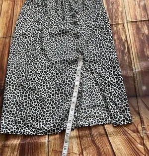 Polly & Esther Women's Leopard Print Cheetah Midi Skirt Blue Size Large thumbnail 6