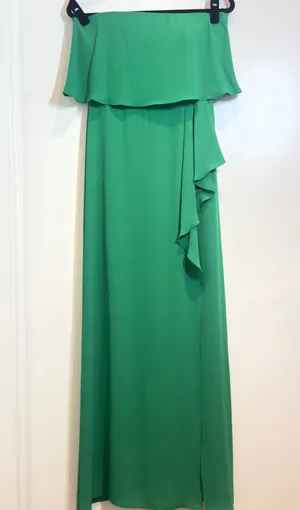 BCBGMaxAzria Green Felicity Strapless Gown Size 4 thumbnail 3