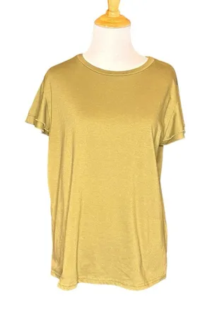 Shein Olive Green Short sleeve Top T shirt Size XL Flutter Sleeve Pull over thumbnail 1