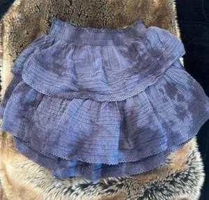 Blue tie dye Aerie ruffle mini skirt thumbnail 1