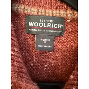 Woolrich Cardigan Sweater Womens Medium Red Wool Blend Button Front Collared thumbnail 2