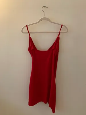 Red Bodycon Mini Dress Size XS thumbnail 3