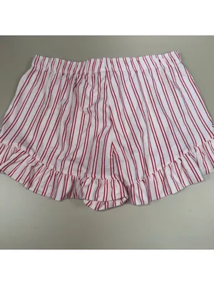Women’s Red & White Striped Ruffle Hem Lounge Shorts Size Medium thumbnail 6