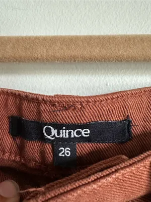 Quince Stretch Cotton Twill Wide Legs Jeans Womens 26 Rust Brown thumbnail 5