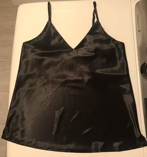 Sans Souci black satin camisole top size M thumbnail 5