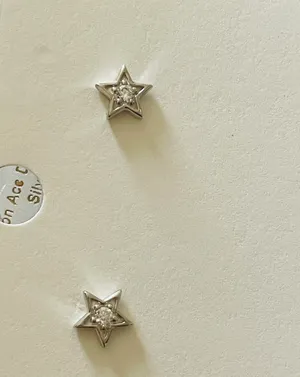 Set Of 3 Pairs (6 Pieces) Stars ⭐️ Earring Studs / Gold Over Sterling Silver thumbnail 6