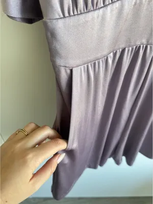 Halston Heritage Mauve Open Back Batwing Sleeve Romper Size 10 thumbnail 8