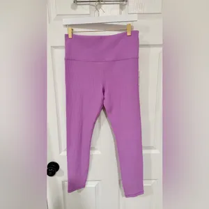 Athleta NWT Purple Fitness Ribbed Elation Gym Yoga Large UV Wicking Leggings thumbnail 7