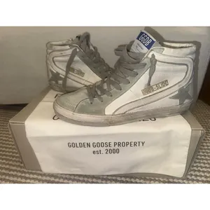 New Golden Goose Slide Classic White Gray Sneakers Size 10 thumbnail 2