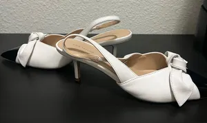 Ann Taylor Black and White Bow Heels thumbnail 2