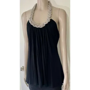 Cable & Gauge Black Braided Chain Halter Top thumbnail 5
