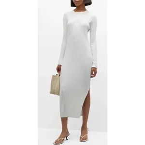 FRAME Ribbed Off White Long Sleeve Midi Sweater Dress Size XXS thumbnail 5