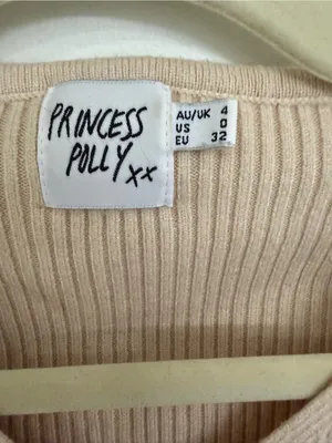 Princess Polly Beige Ribbed Button-Front Crop Cardigan Women’s 0 thumbnail 3