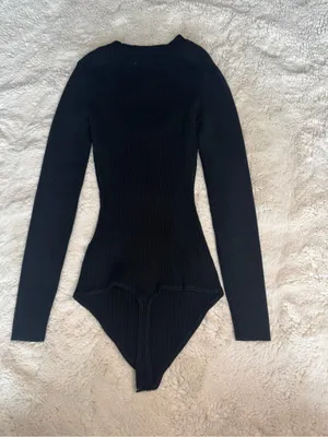 Abercrombie & Fitch Women’s Black Ribbed Sweater Bodysuit thumbnail 2