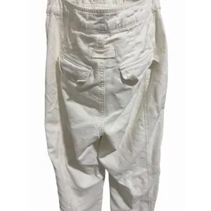 Free People Go West Jean‎ Denim Overall Jumpsuit Zinc White Women's Size Small thumbnail 8