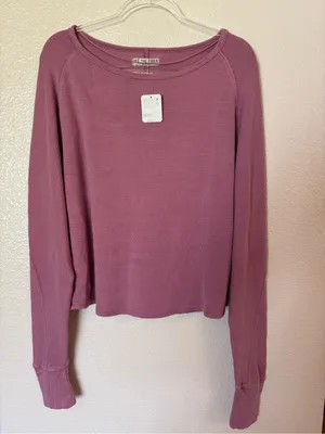 FREE PEOPLE We The Free Jess Long Sleeve Top in Orchid thumbnail 2