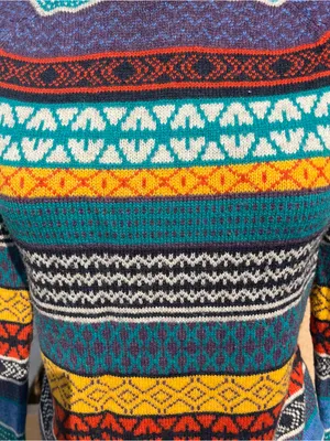 H&M Women’s Wool Blend Colorful Fair Isle Grandpacore Crewneck Sweater Size XS thumbnail 3